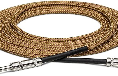 Hosa Tweed Guitar Cable, Straight to Right-angle, 18 ft / 5.5M in stock