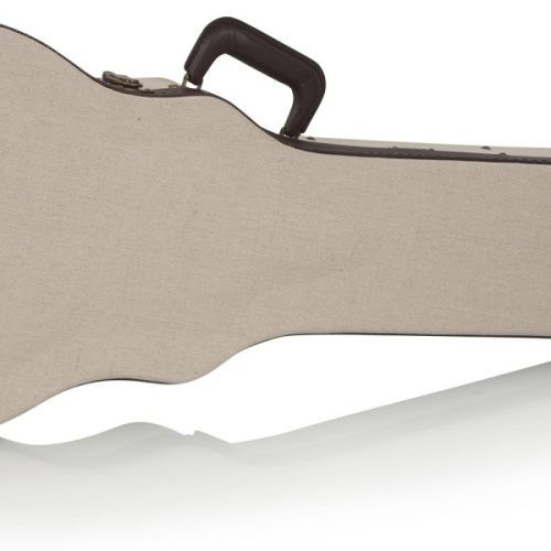 Gator Cases Journeyman Deluxe Wood Case for Les Paul Style Guitars with Burlap Exterior in stock