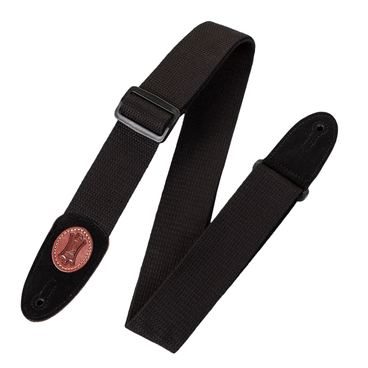 Levys Cotton Strap with Suede Ends - Black in stock