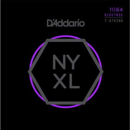D'Addario NYXL1164 Nickel Wound Electric Guitar Strings 7-String Medium 11-64 in stock