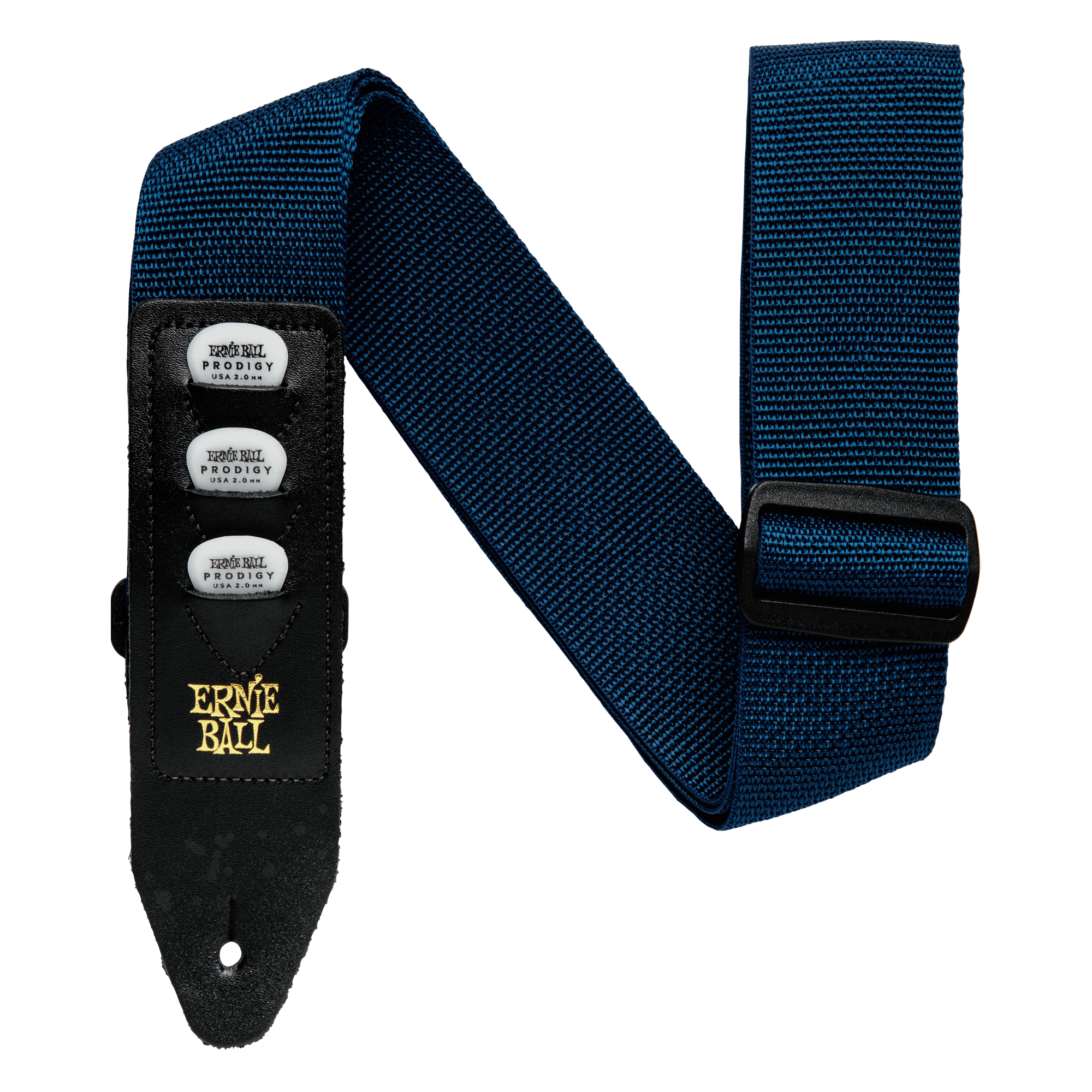 Ernie Ball Pickholder Strap in Navy in stock