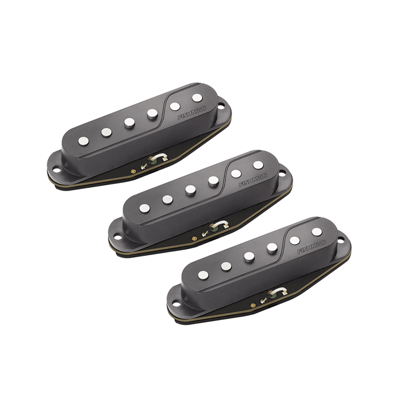 Fishman Fluence Multi Voice Single Width Strat Set in Black in stock