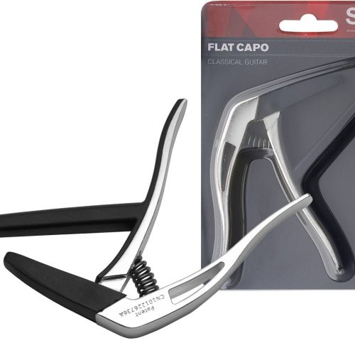 Stagg SCPX-FL-CR Flat Trigger-Style Capo for Classical Guitars in Chrome in stock