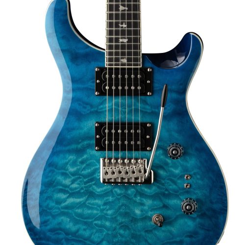 PRS SE Custom 24-08 Quilt Electric Guitar in Lake Blue in stock