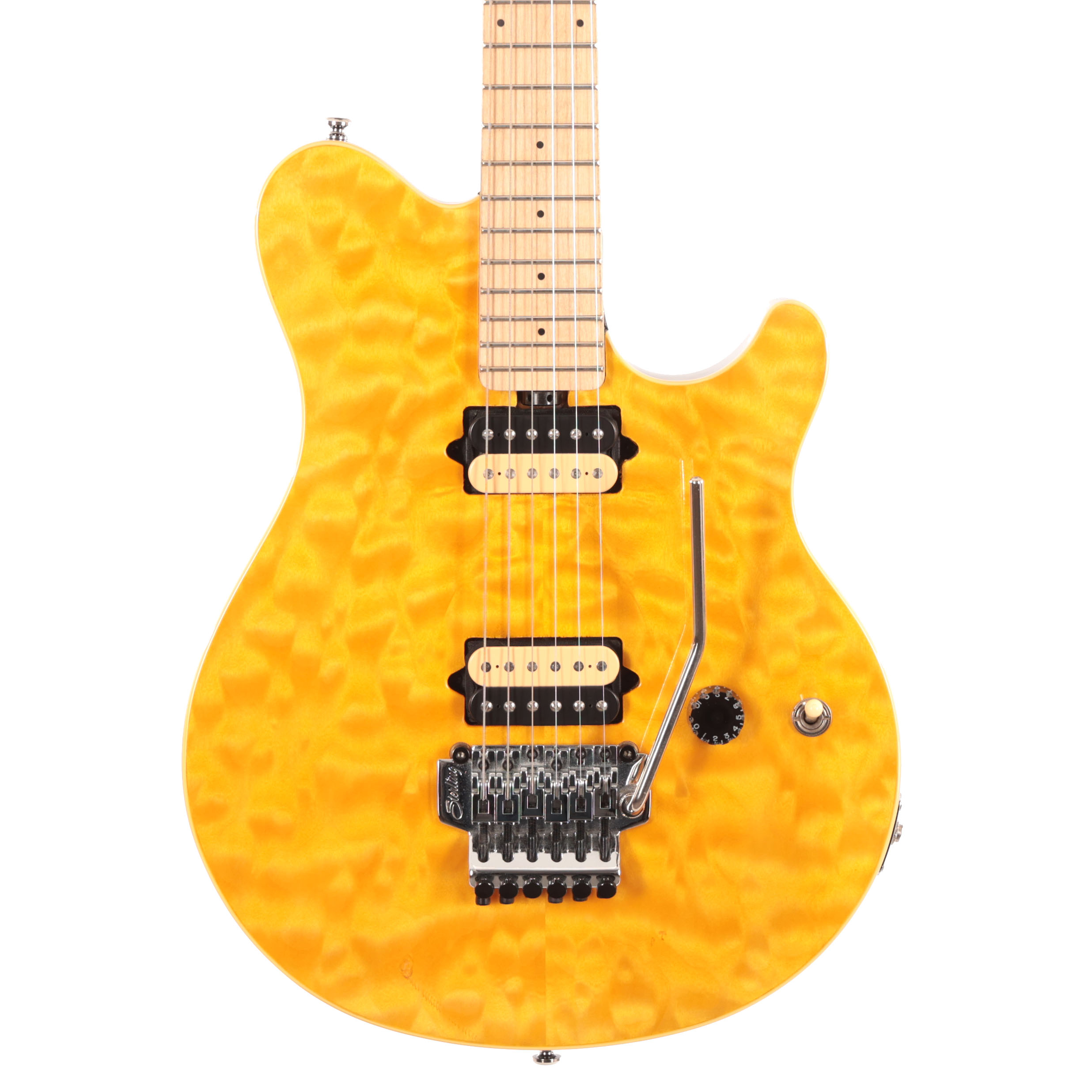 Second Hand Sterling by Music Man AX40D Electric Guitar with Floyd Rose In Amber 881 in stock