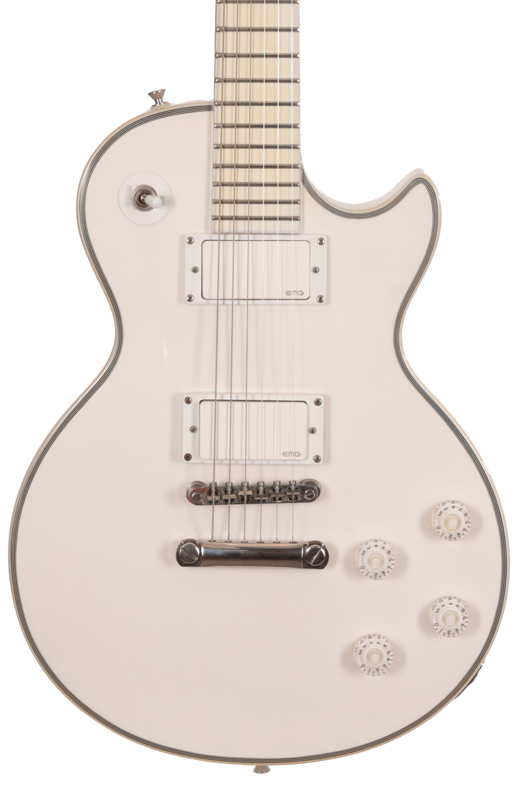 Second Hand Epiphone Matt Heafy "Snofall" Les Paul Custom, Bone White 947 in stock