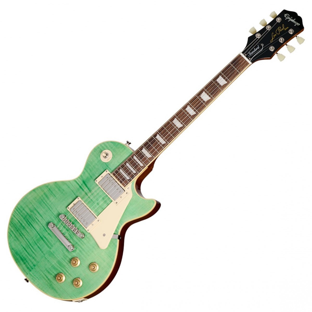 Epiphone Les Paul Standard 50s Figured Inspired by Gibson, Seafoam Green In Stock