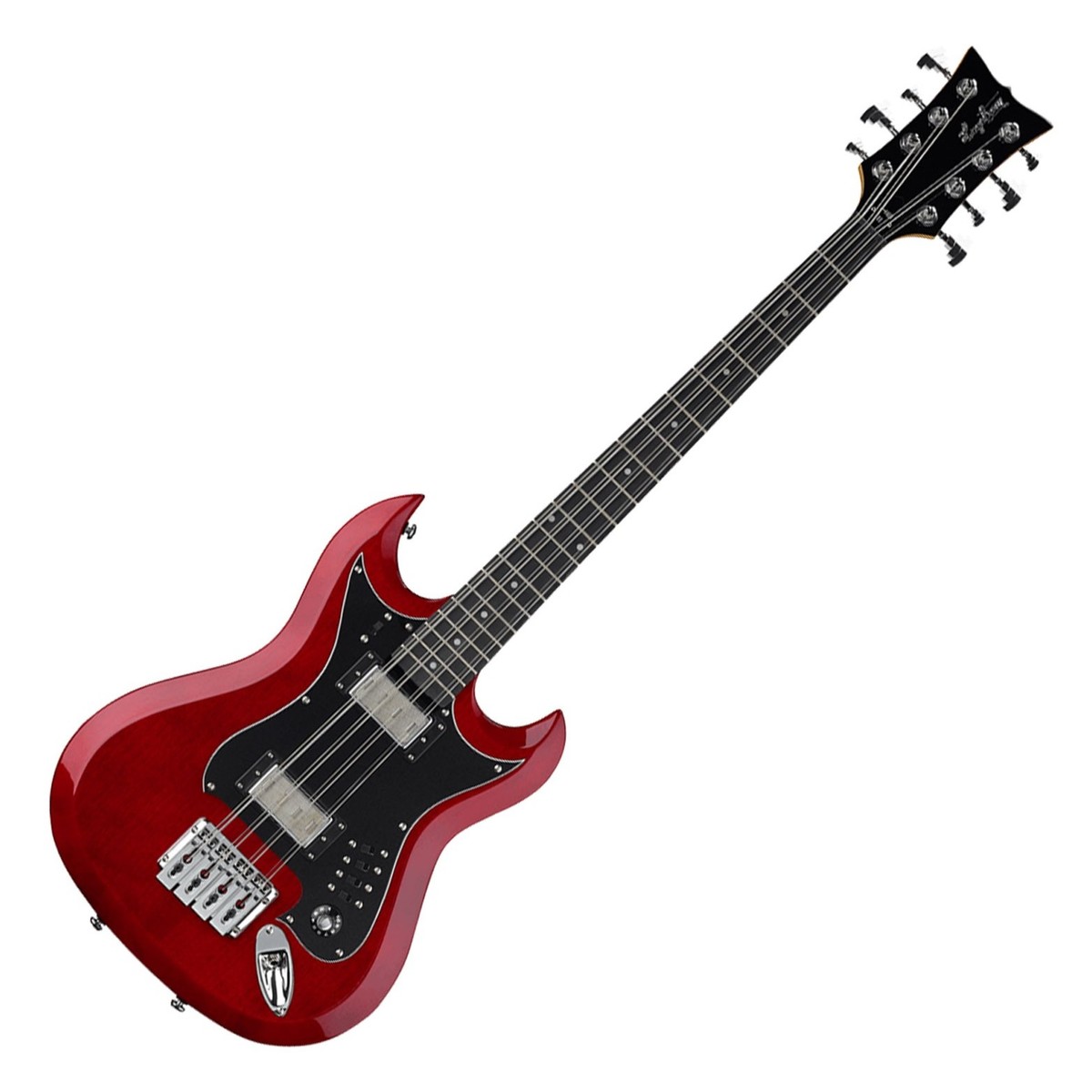 Hagstrom H8-II 8-String Bass, Wild Cherry Transparent In Stock