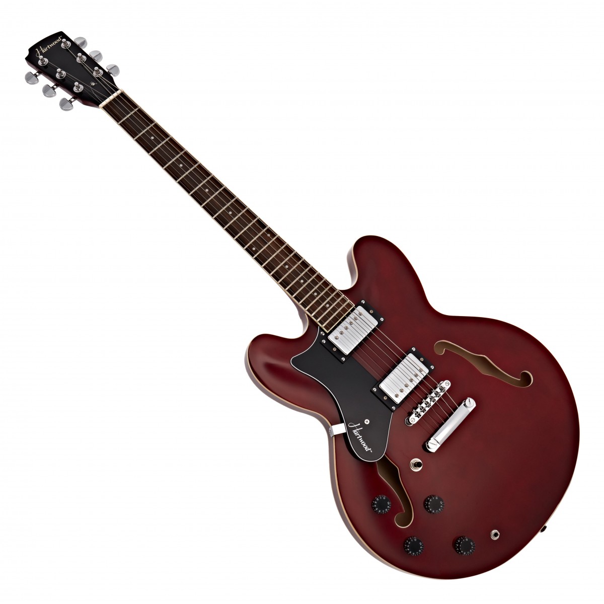 Hartwood Revival Left Handed Semi Acoustic Guitar, Cherry Red In Stock