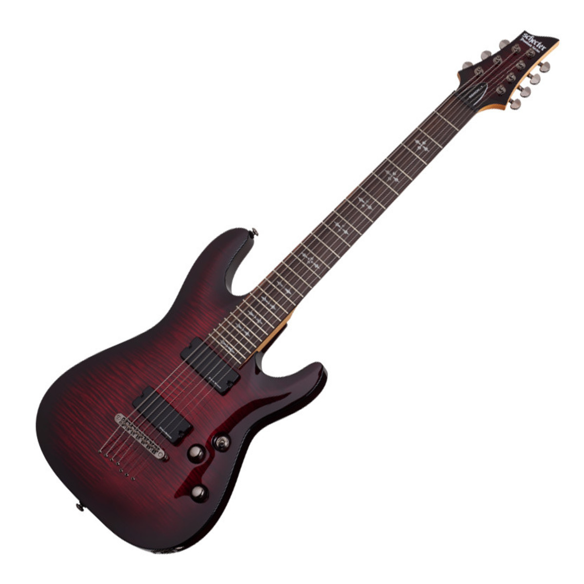 Schecter Demon-7 7 String, Crimson Red Burst In Stock