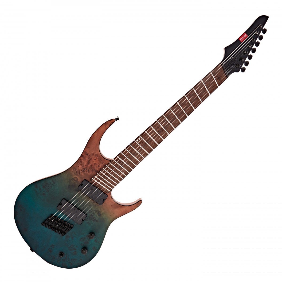 G4M 529 Pro Fanned Fret 7-String Electric Guitar, Ocean Fade In Stock