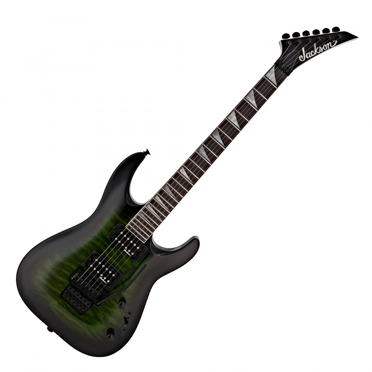 Jackson JS Series Dinky Arch Top JS32Q DKA, Transparent Green Burst In Stock