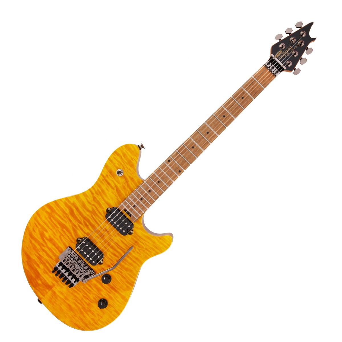 EVH Wolfgang WG Standard QM Baked Maple Fingerboard Transparent Amber In Stock