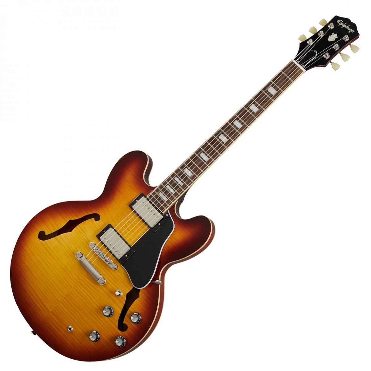 Epiphone ES-335 Figured, Raspberry Tea Burst In Stock