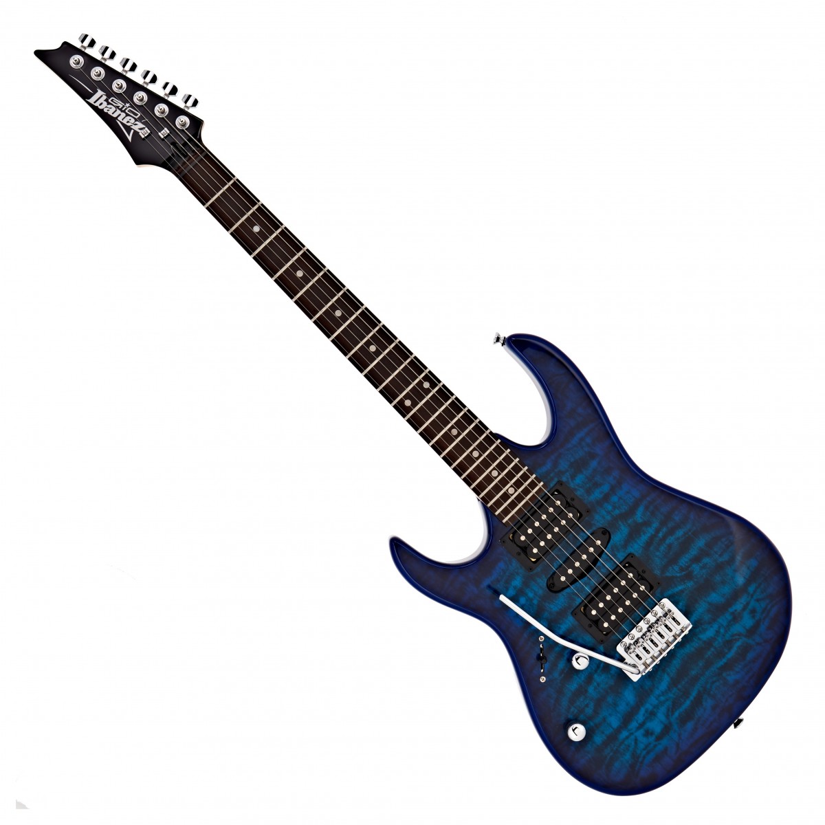 Ibanez GRX70QAL GIO Left Handed, Transparent Blue Burst In Stock