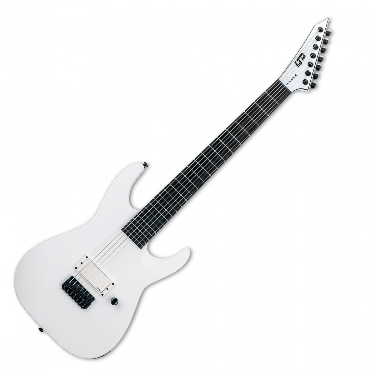 ESP LTD M-7HT Baritone Arctic Metal 7 String, Snow White Satin In Stock