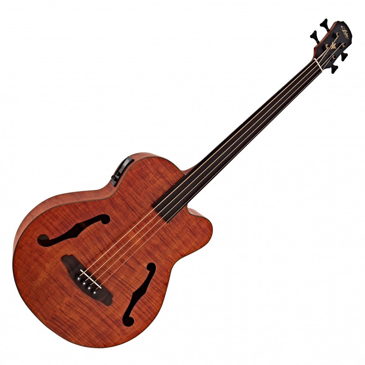 Aria FEB-F2M/FL Medium Scale Fretless Bass, Stained Brown In Stock