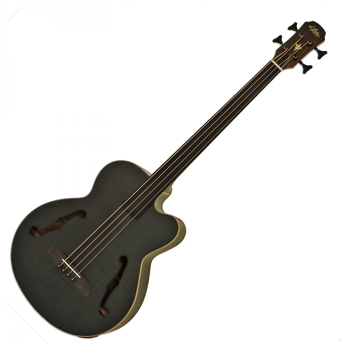 Aria FEB-F2M/FL Medium Scale Fretless Bass, Stained Black In Stock