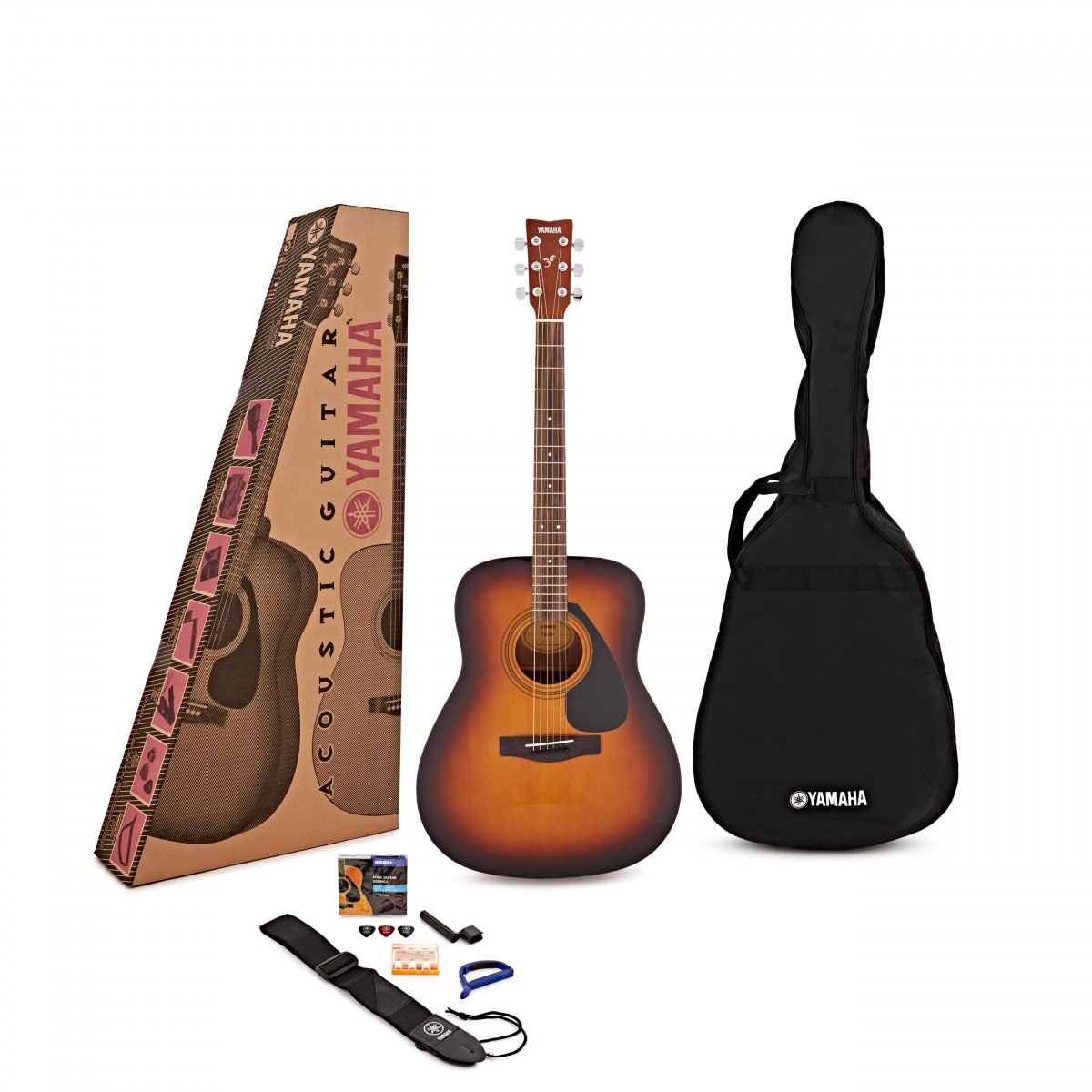 Yamaha F310P II Acoustic Guitar Package, Tobacco Sunburst In Stock