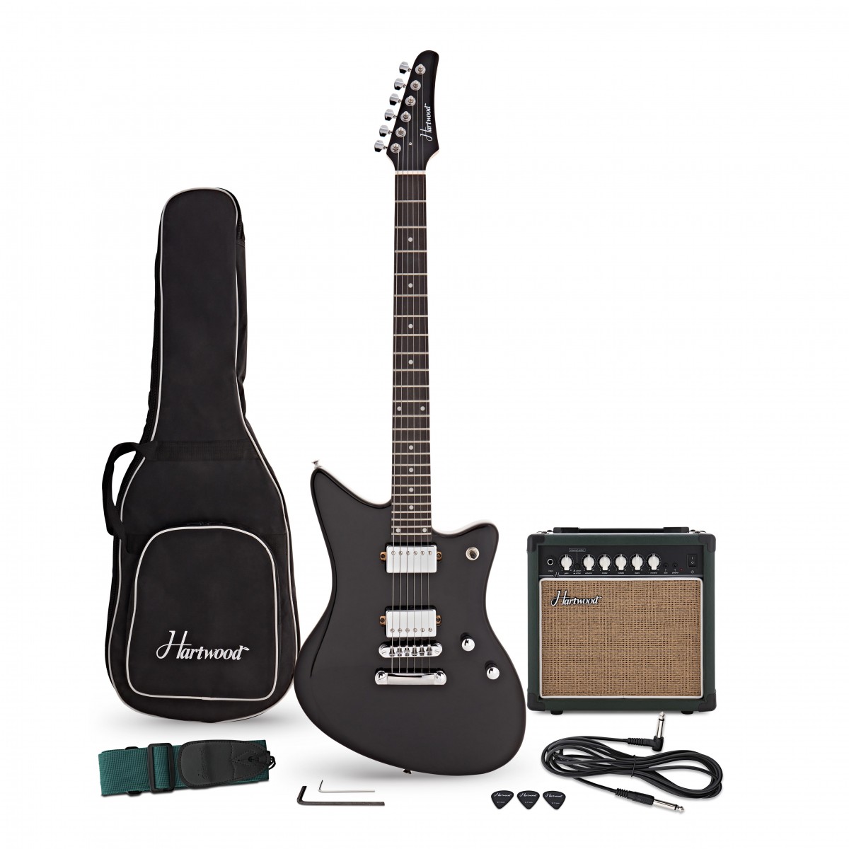 Hartwood Charger Origin Guitar Pack, Black In Stock