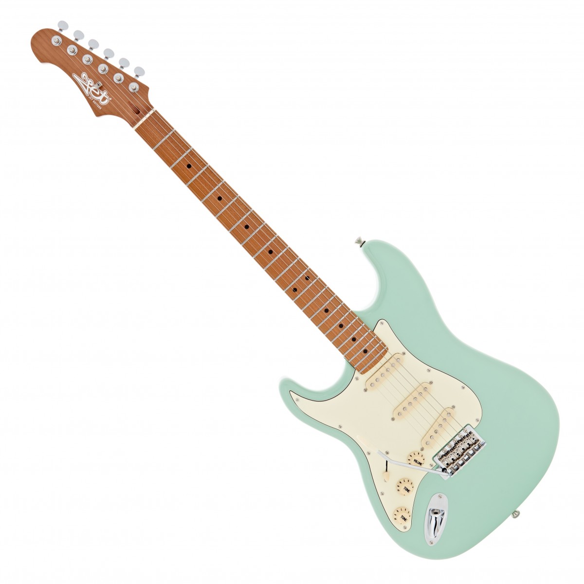 JET Guitars JS-300 Roasted Maple Left Handed, Sea Foam Green In Stock