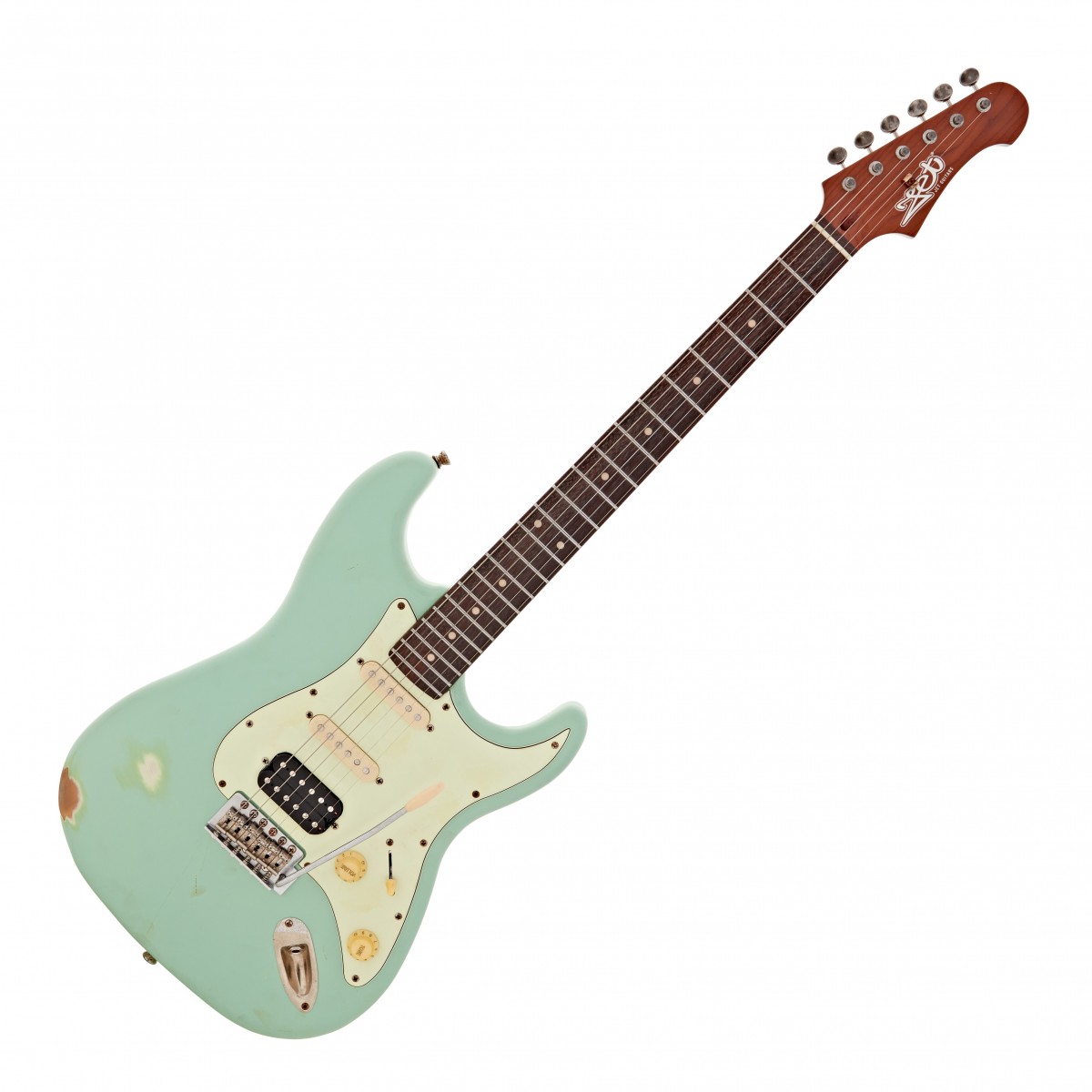 JET Guitars JS-400 HSS Roasted Maple, Sea Foam Green Relic In Stock