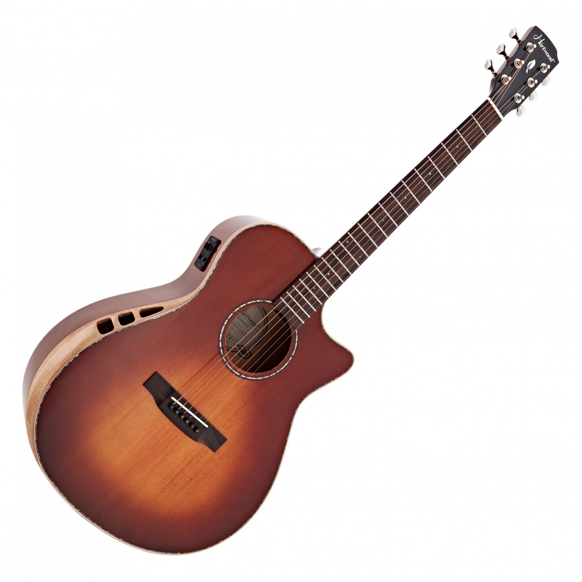 Hartwood Sonata Concert Electro Acoustic Guitar, Bourbon Burst In Stock