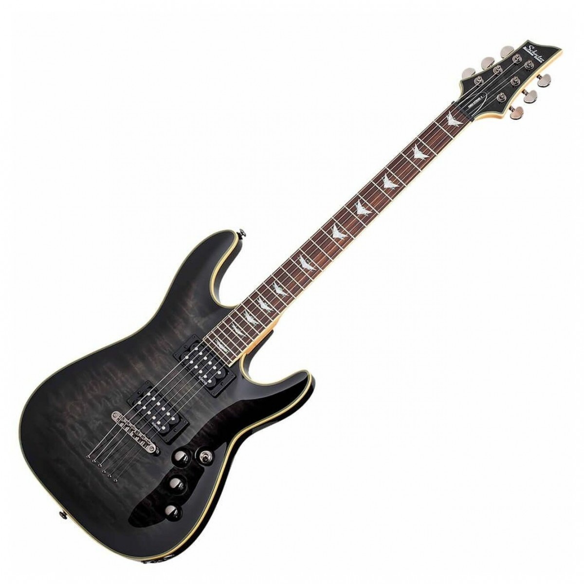 Schecter Omen Extreme-6 Electric Guitar, See Thru Black In Stock