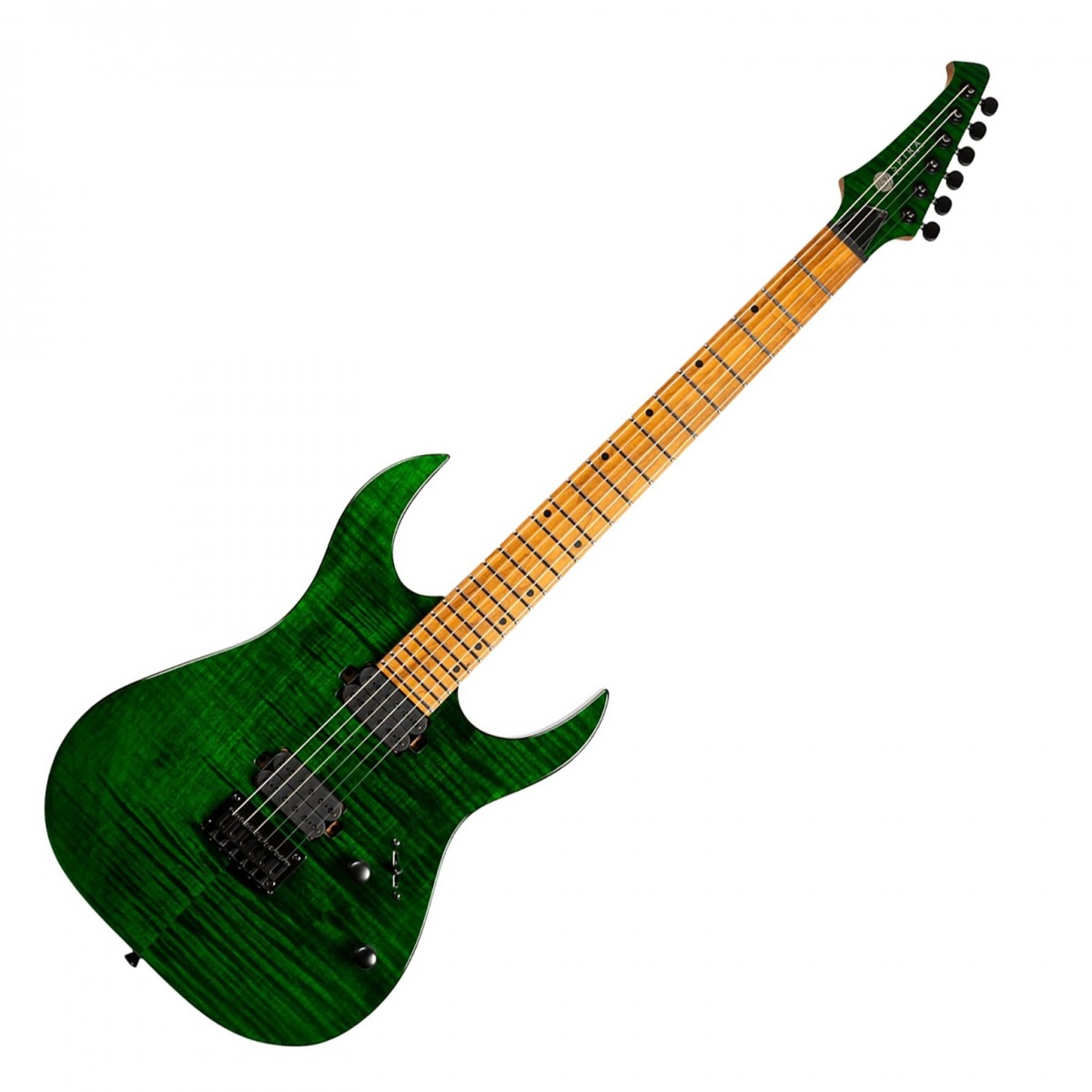 Spira Guitars S-450 TGR Flame Maple, Gloss Trans Green In Stock
