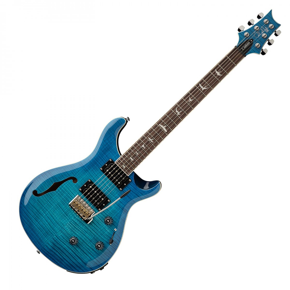PRS SE Custom 24 Semi-Hollow Piezo, Lake Blue In Stock