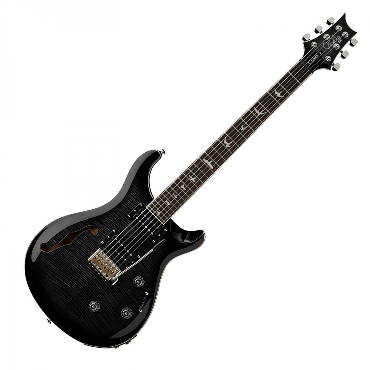 PRS SE Custom 24 Semi-Hollow Piezo, Charcoal Burst In Stock