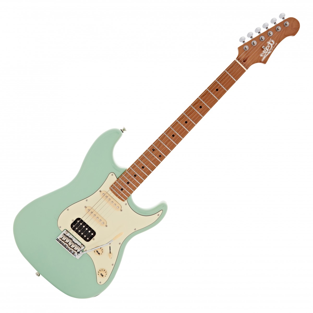 JET Guitars JS-400 HSS Roasted Maple, Sea Foam Green In Stock