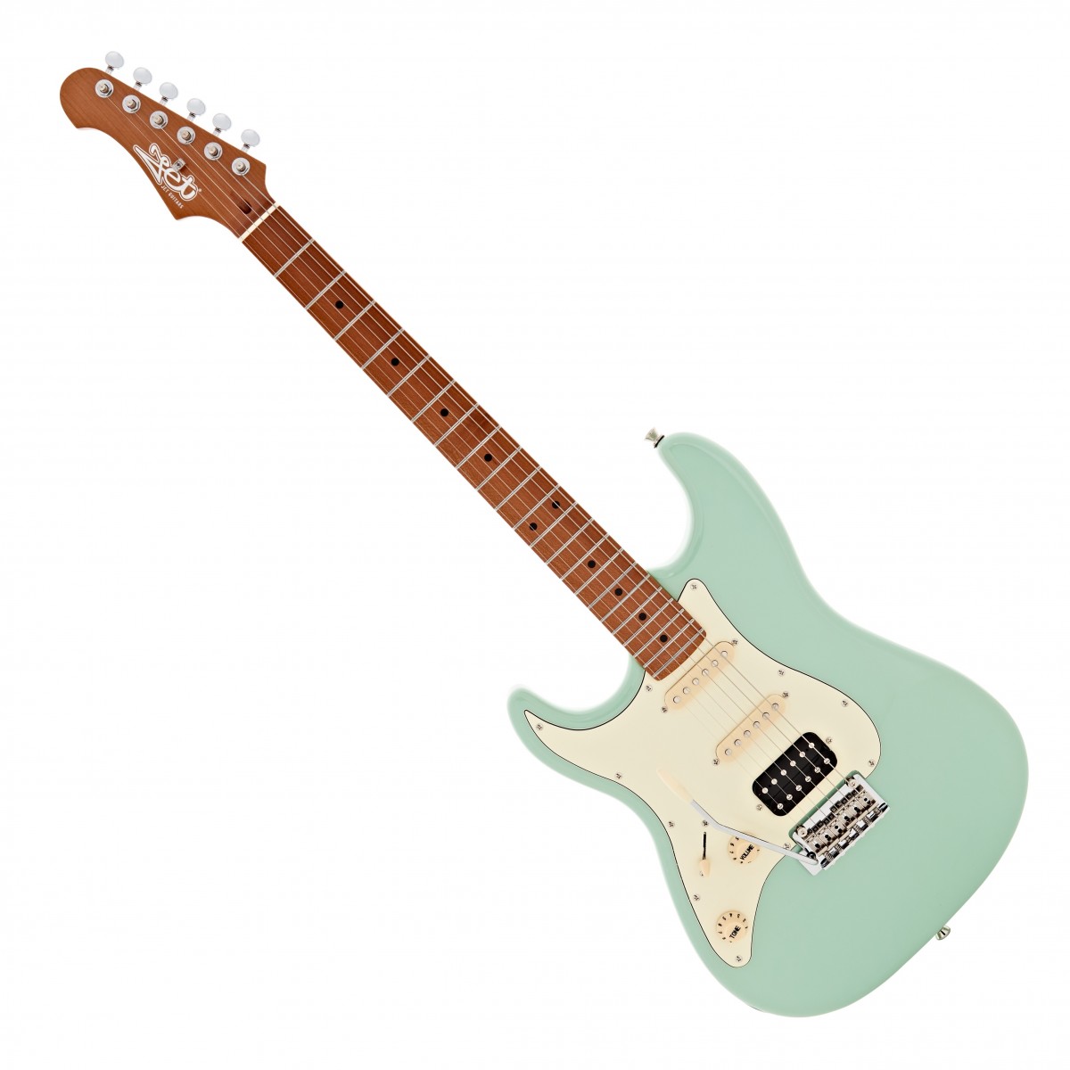 JET Guitars JS-400 HSS Roasted Maple Left Handed, Sea Foam Green In Stock