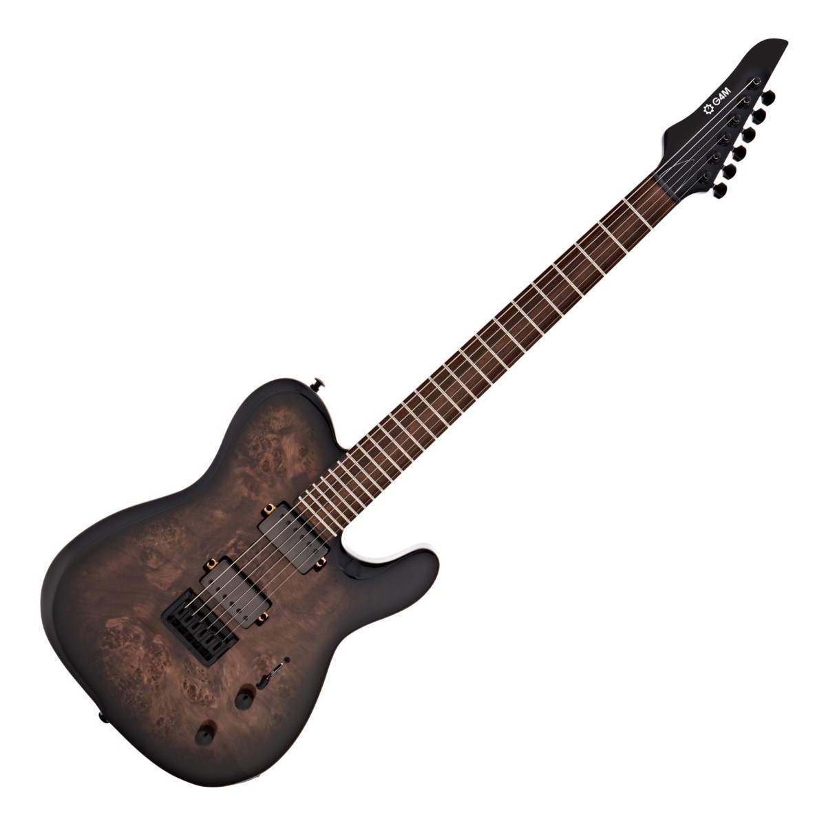 G4M 734 Pro Electric Guitar, Black Burl Burst In Stock