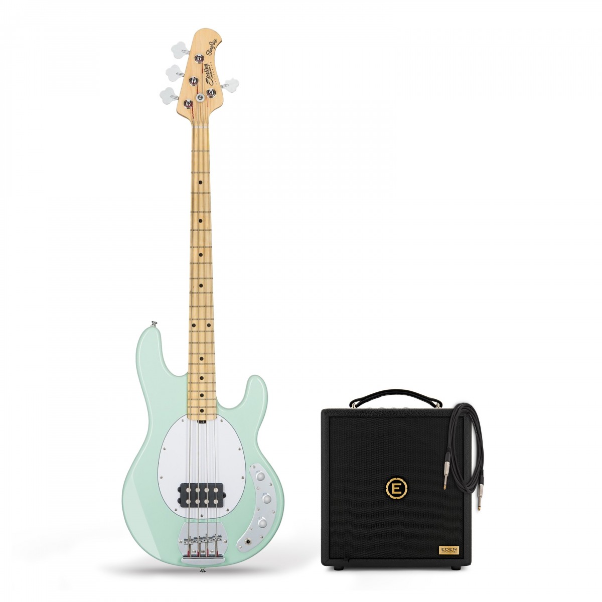 Sterling Stingray Ray4 Bass, Mint Green & Eden Orbiter 8 Combo In Stock