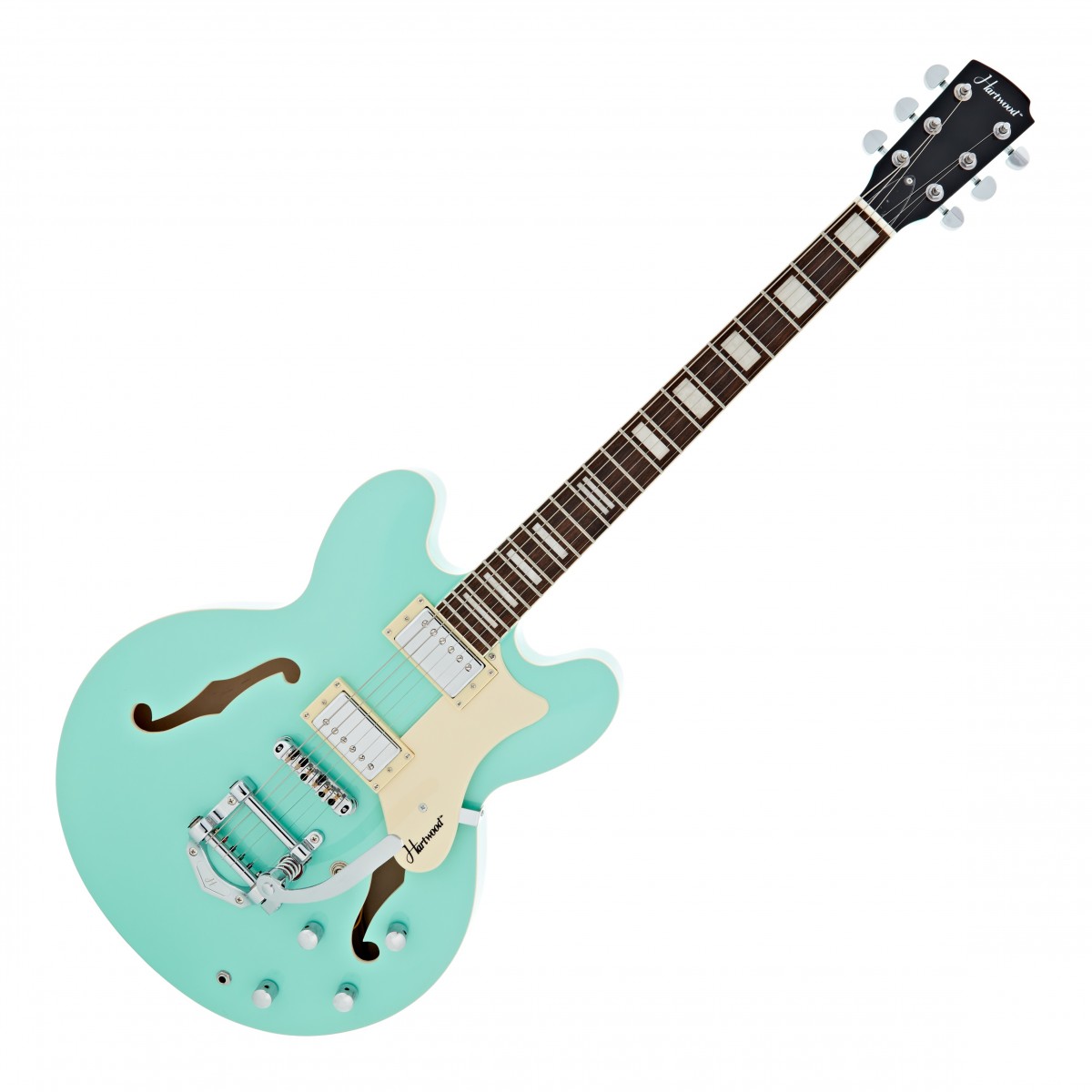 Hartwood Revival Vibrato Semi Acoustic Guitar, Jade Green In Stock