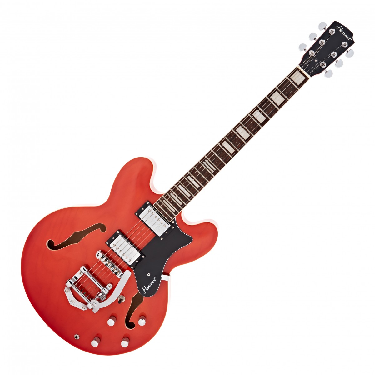 Hartwood Revival Vibrato Semi Acoustic Guitar, Burnt Orange In Stock