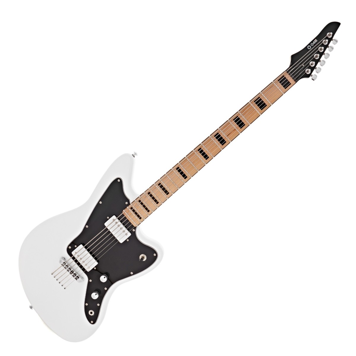 G4M 638 Baritone Electric Guitar, White In Stock