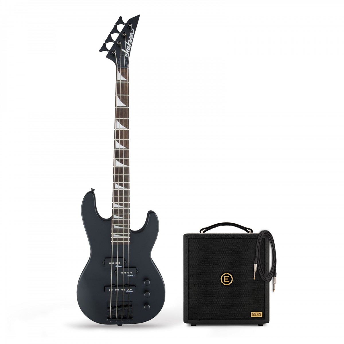 Jackson JS Series Concert Bass Minion JS1X, Satin Black & Eden Orbiter 8 Combo In Stock