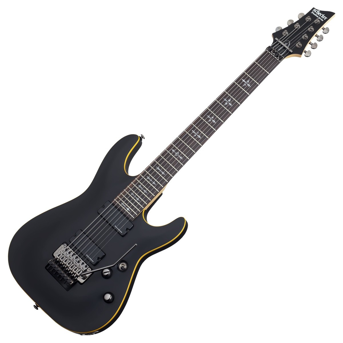 Schecter Demon-7 FR 7 String, Satin Black In Stock - Image 1