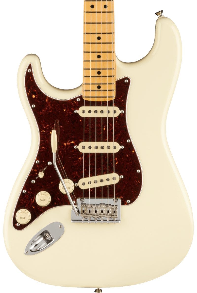 Fender American Professional II Stratocaster Left Handed in Olympic White with Maple Fingerboard in stock