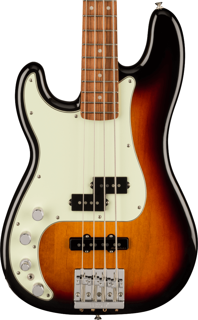 Fender Player Plus Precision Bass Left-Handed in 3-Colour Sunburst in stock