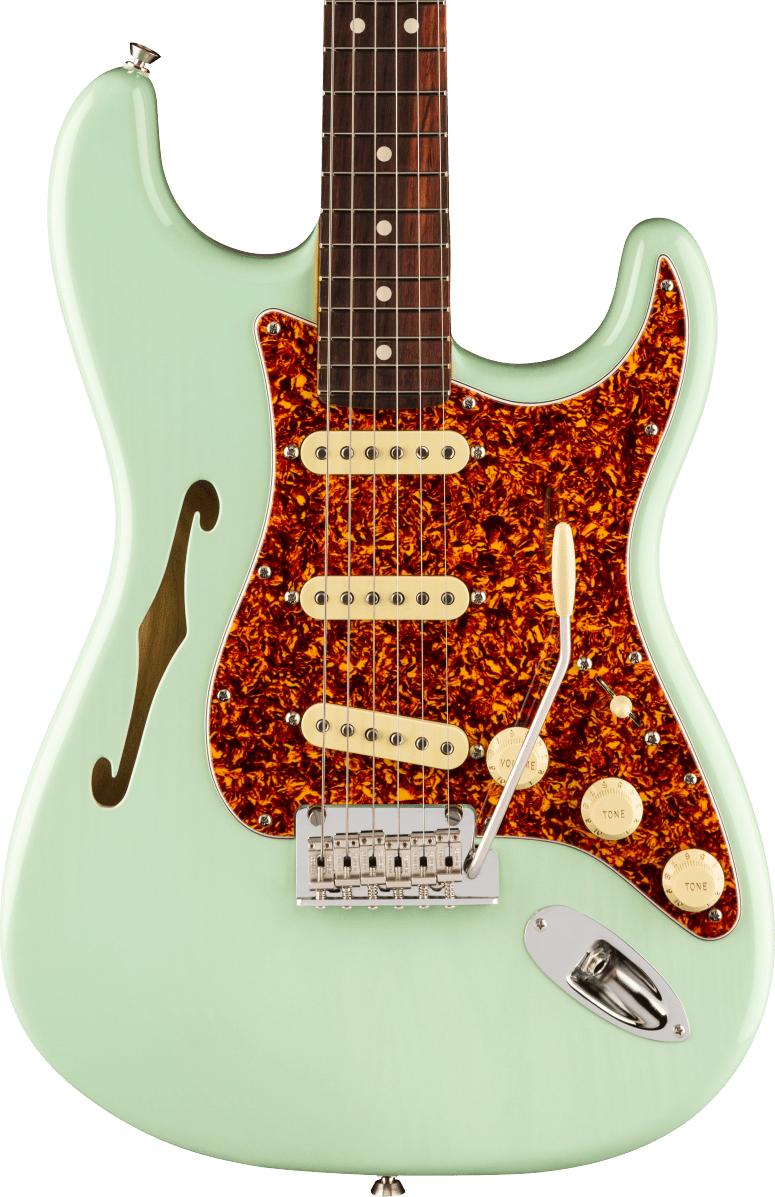 Fender FSR American Professional II Stratocaster Thinline in Transparent Surf Green in stock