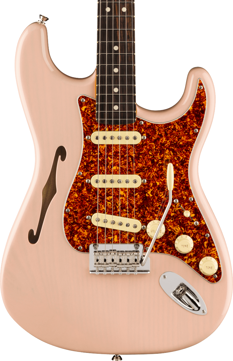 Fender FSR American Professional II Stratocaster Thinline in Transparent Shell Pink in stock