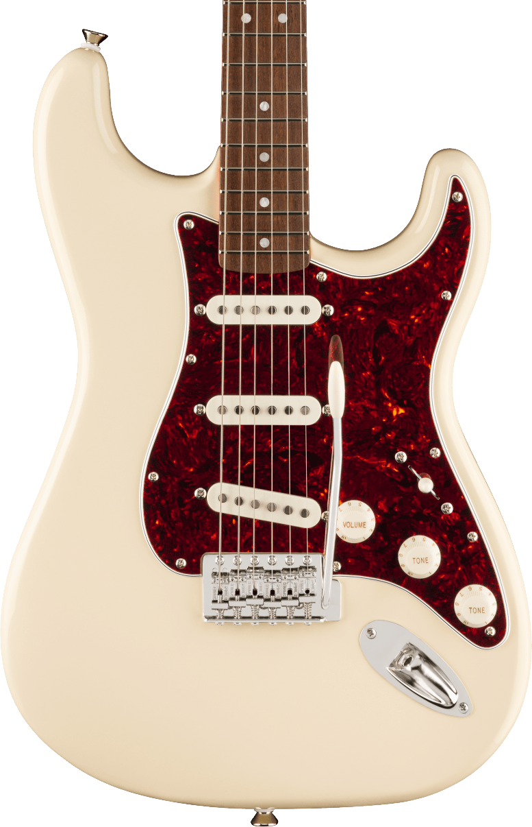 Squier FSR Classic Vibe '60s Stratocaster in Olympic White with Matching Headstock in stock - Image 1
