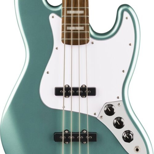 Squier Affinity Series Active Jazz Bass Guitar in Mystic Sea Foam Green in stock