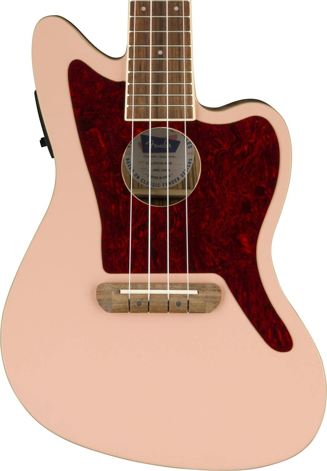 Fender Fullerton Jazzmaster Ukulule in Shell Pink in stock