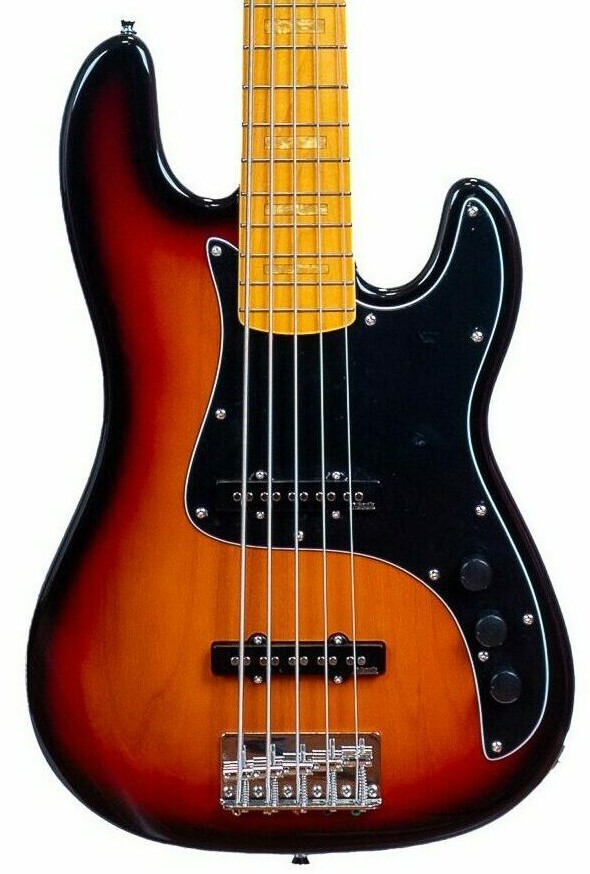 Markbass MB GV 5 Gloxy 5-String Passive Bass in 3-Tone Sunburst, Maple Fretboard in stock