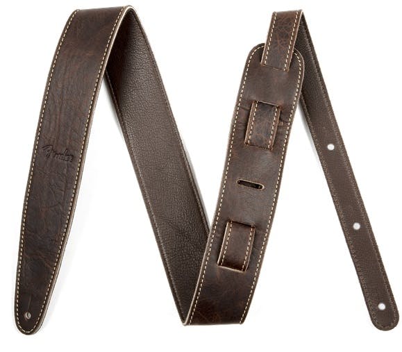 Fender 2" Artisan Leather Strap in Brown in stock