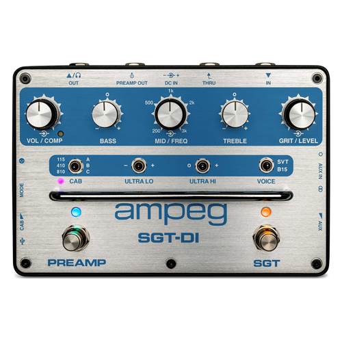 Ampeg SGT-DI Bass Preamp and DI Pedal Blue Line Anniversary Edition Pedal in stock